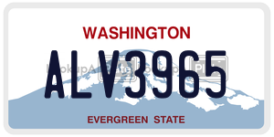 ALV3965  license plate in WA
