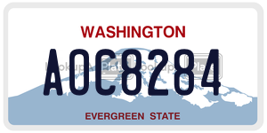 AOC8284  license plate in WA