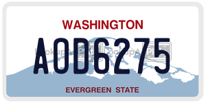AOD6275  license plate in WA