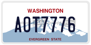 AOT7776 license plate in Washington