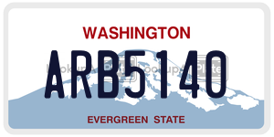 ARB5140 license plate in Washington
