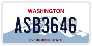 ASB3646  license plate in WA