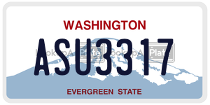 ASU3317  license plate in WA
