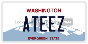 ATEEZ  license plate in WA