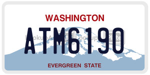 ATM6190 license plate in Washington