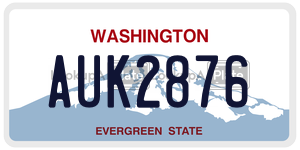AUK2876 license plate in Washington