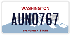 AUN0767 license plate in Washington