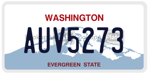 AUV5273  license plate in WA