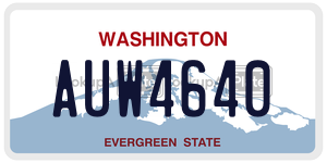 AUW4640  license plate in WA
