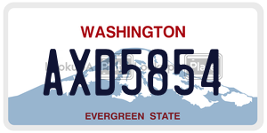 AXD5854  license plate in WA