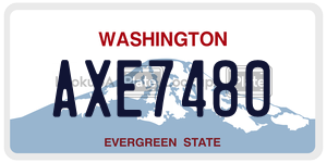AXE7480  license plate in WA