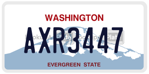 AXR3447 license plate in Washington