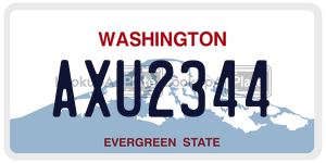 AXU2344 license plate in Washington
