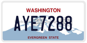 AYE7288 license plate in Washington