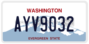 AYV9032 license plate in Washington