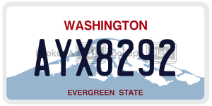 AYX8292 license plate in Washington