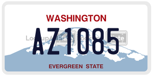 AZ1085  license plate in WA