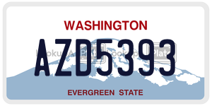 AZD5393  license plate in WA