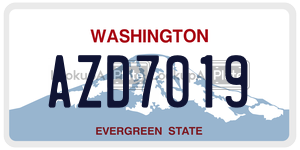 AZD7019  license plate in WA