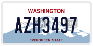 AZH3497  license plate in WA