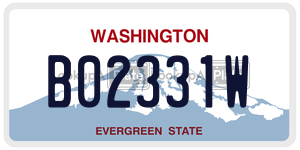 B02331W  license plate in WA