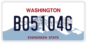 B05104G  license plate in WA