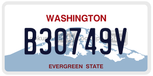 B30749V  license plate in WA