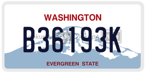 B36193K  license plate in WA