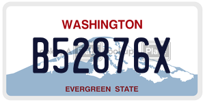 B52876X  license plate in WA