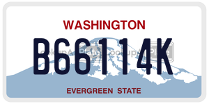 B66114K license plate in Washington