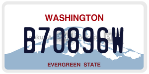 B70896W  license plate in WA