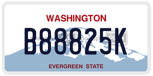B88825K license plate in Washington