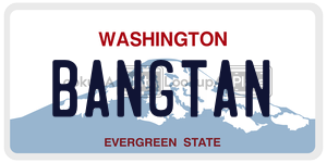 BANGTAN  license plate in WA