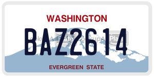 BAZ2614 license plate in Washington