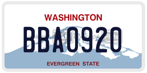 BBA0920  license plate in WA
