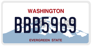 BBB5969 license plate in Washington