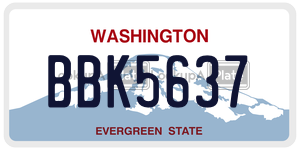 BBK5637  license plate in WA