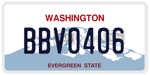 BBV0406 license plate in Washington
