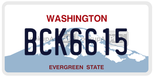 BCK6615 license plate in Washington