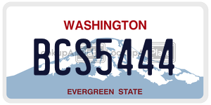 BCS5444 license plate in Washington