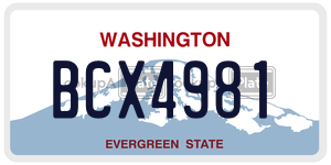 BCX4981 license plate in Washington