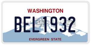 BEL1932  license plate in WA