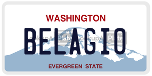 BELAGIO  license plate in WA