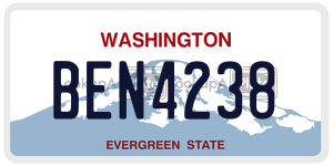 BEN4238  license plate in WA