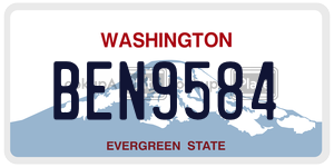 BEN9584  license plate in WA