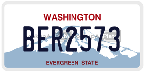 BER2573 license plate in Washington