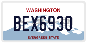 BEX6930  license plate in WA