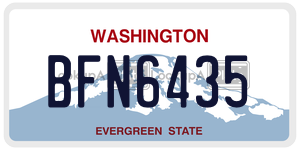 BFN6435 license plate in Washington