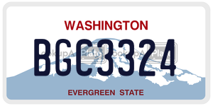 BGC3324 license plate in Washington