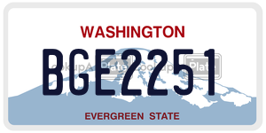BGE2251 license plate in Washington